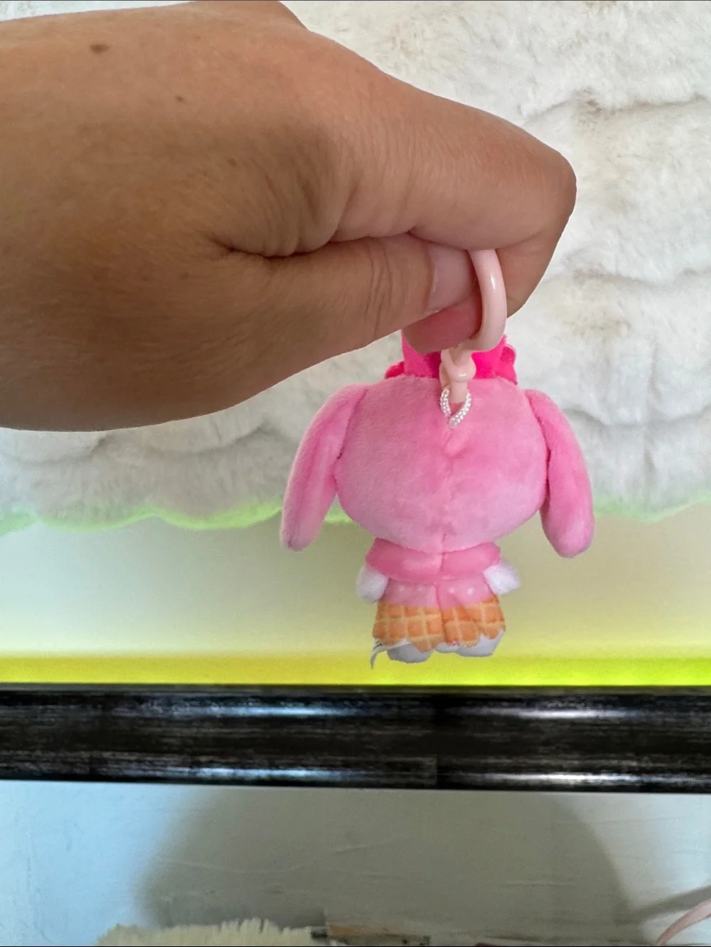 Source Unknown Pink Plush Character Clip-On Charm my melody